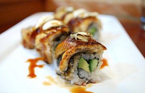 Grilled Salmon Sushi